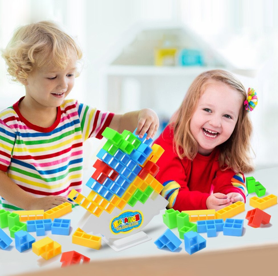 Tetra Tower Balance Puzzle Board Game Building Block Toys For Kids & Adults