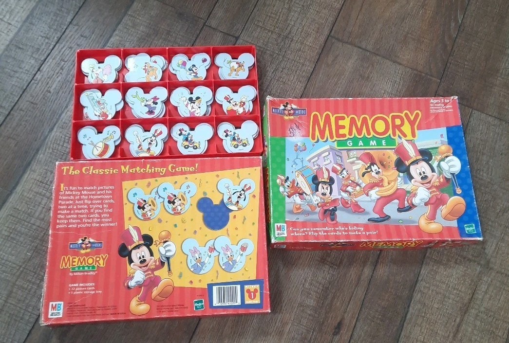 VINTAGE 1998 MICKEY FOR KIDS MEMORY MATCHING CARD GAME Missing 2 Pc