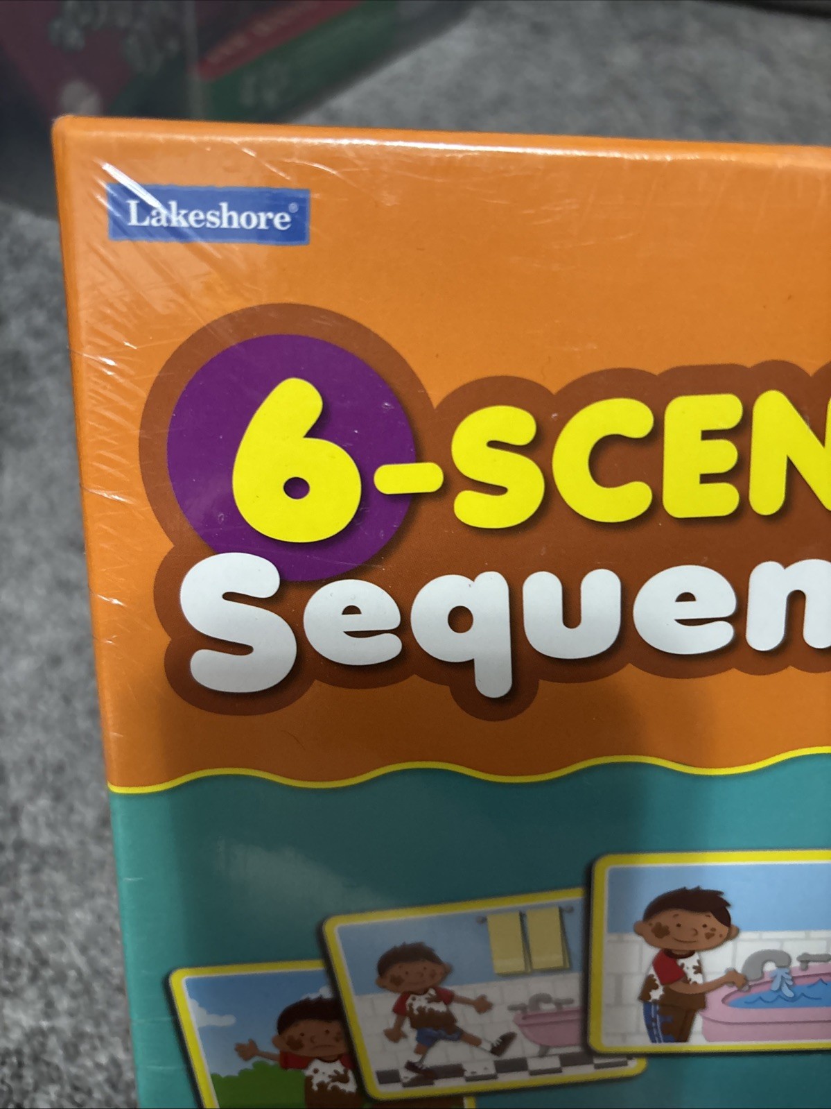 LAKESHORE 6-Scene Sequencing Cards Kids Learning Game Cards, 8 Scenes 48 Cards