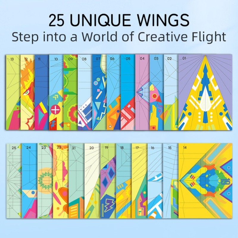 Colorful DIY Craft Folding Paper For Children To Create Amazing Flying Airplanes