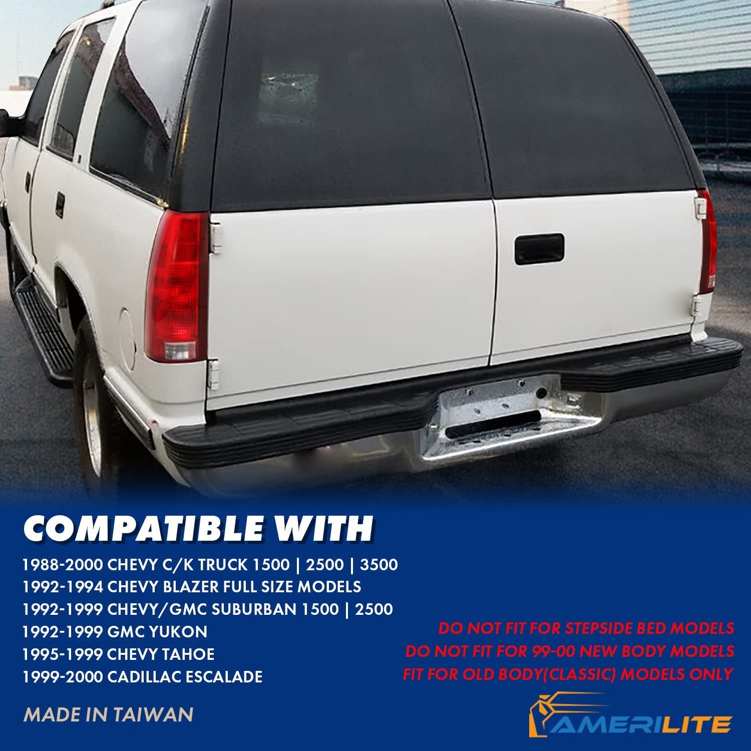 AmeriLite for 1988-2000 Chevy GMC C/K Silverado Sierra Truck Tahoe Suburban O…