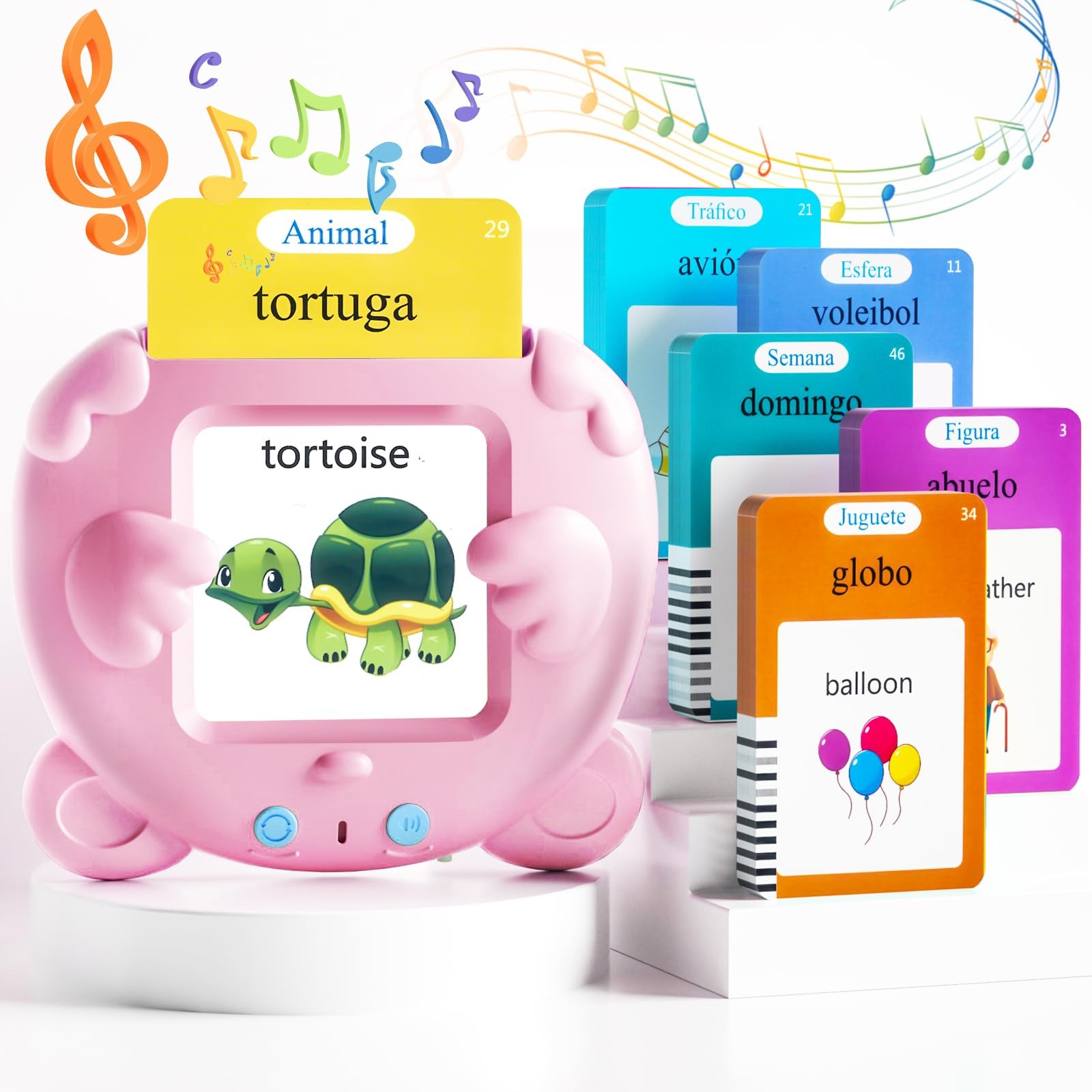 Spanish & English Talking Flash Cards for Toddlers, 510 Sight Words Bilingual…