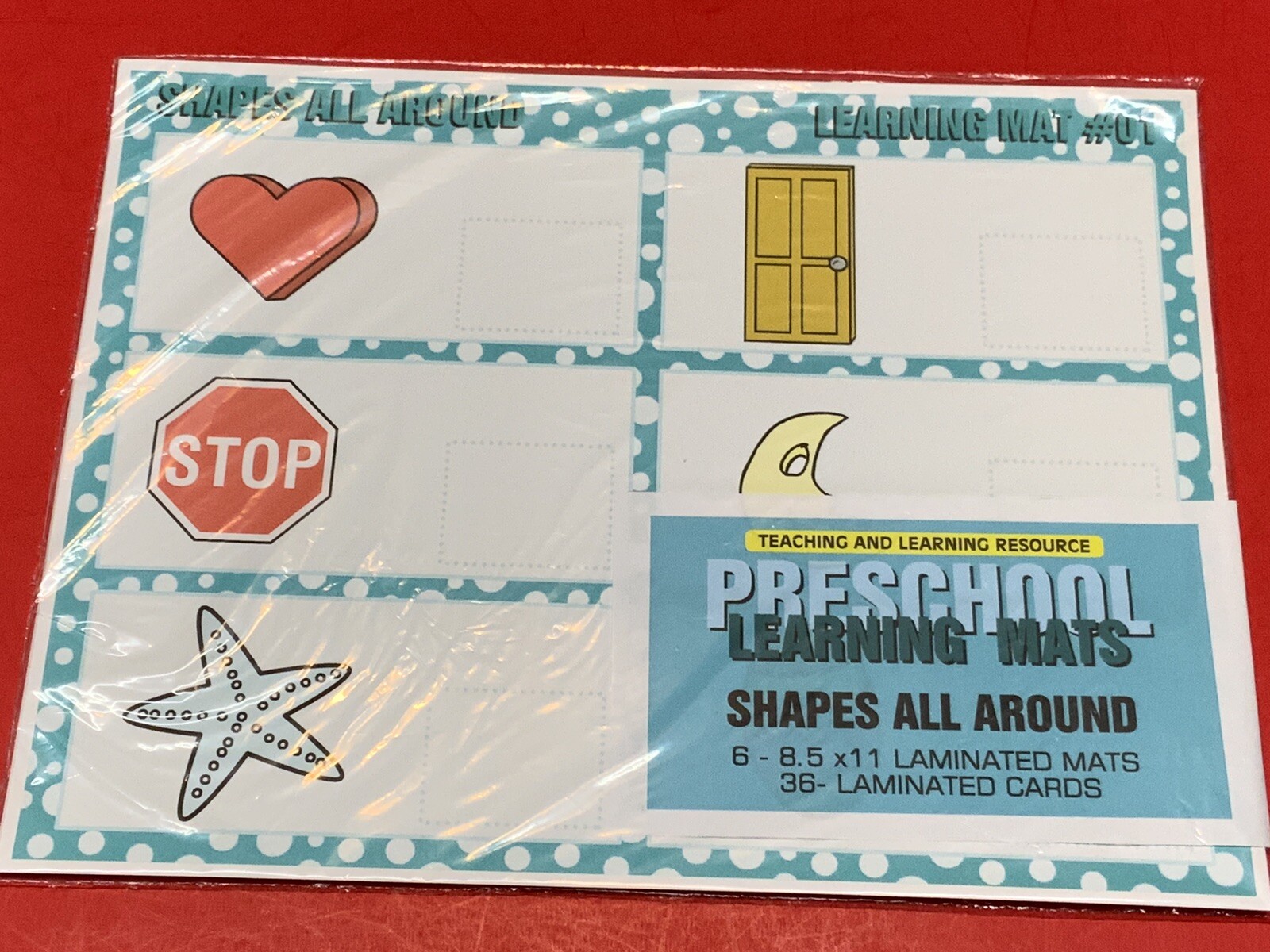 Shapes All Around – Set of 6 Learning Mats / Cards – Laminated Activity