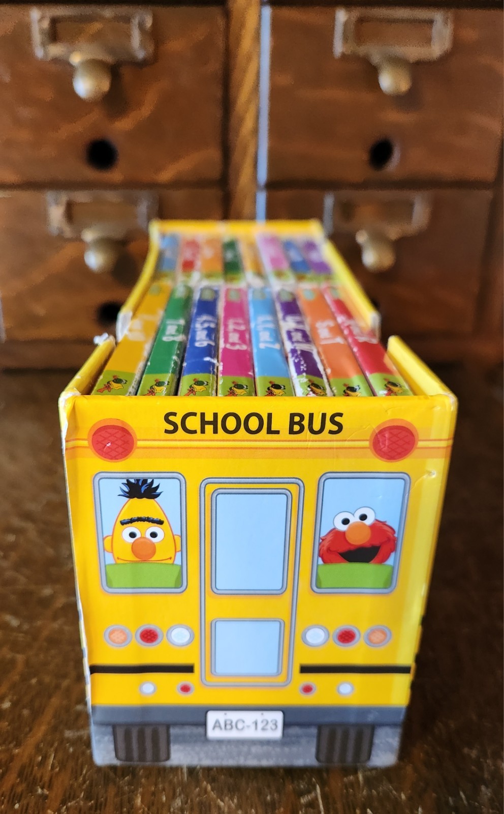 Sesame Street Learning Bus Board Books 2013 Set ABCs & 123s Elmo & Friends