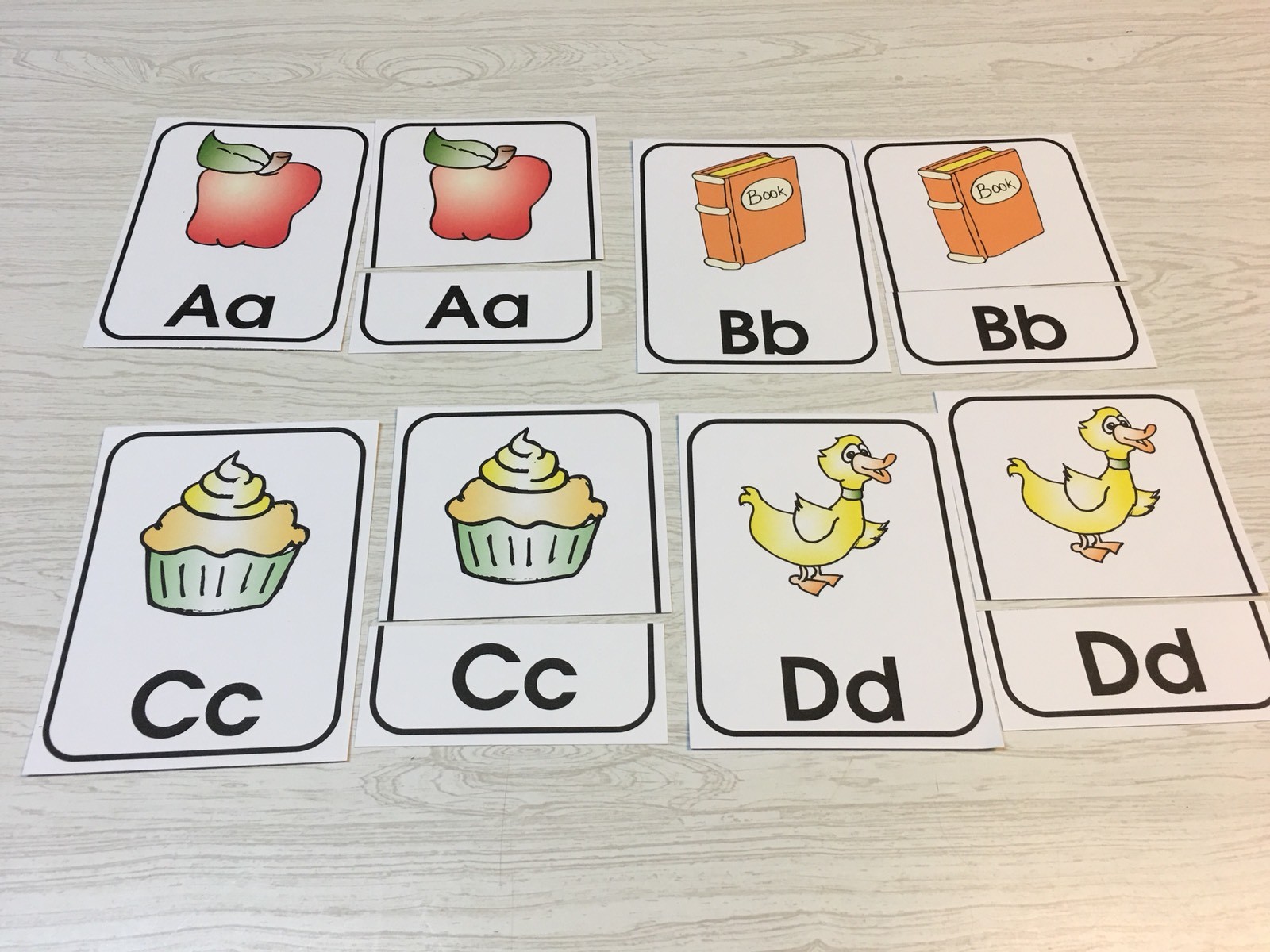 READING – Beginning Sound – Cards for Learning Center – Three Part Card –