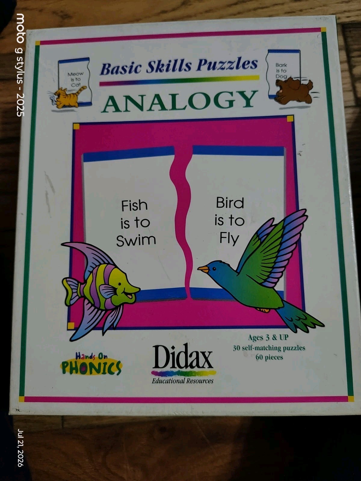 Educational Didax Basic Skills Puzzles Analogy Hands On Phonics Reading Teaching