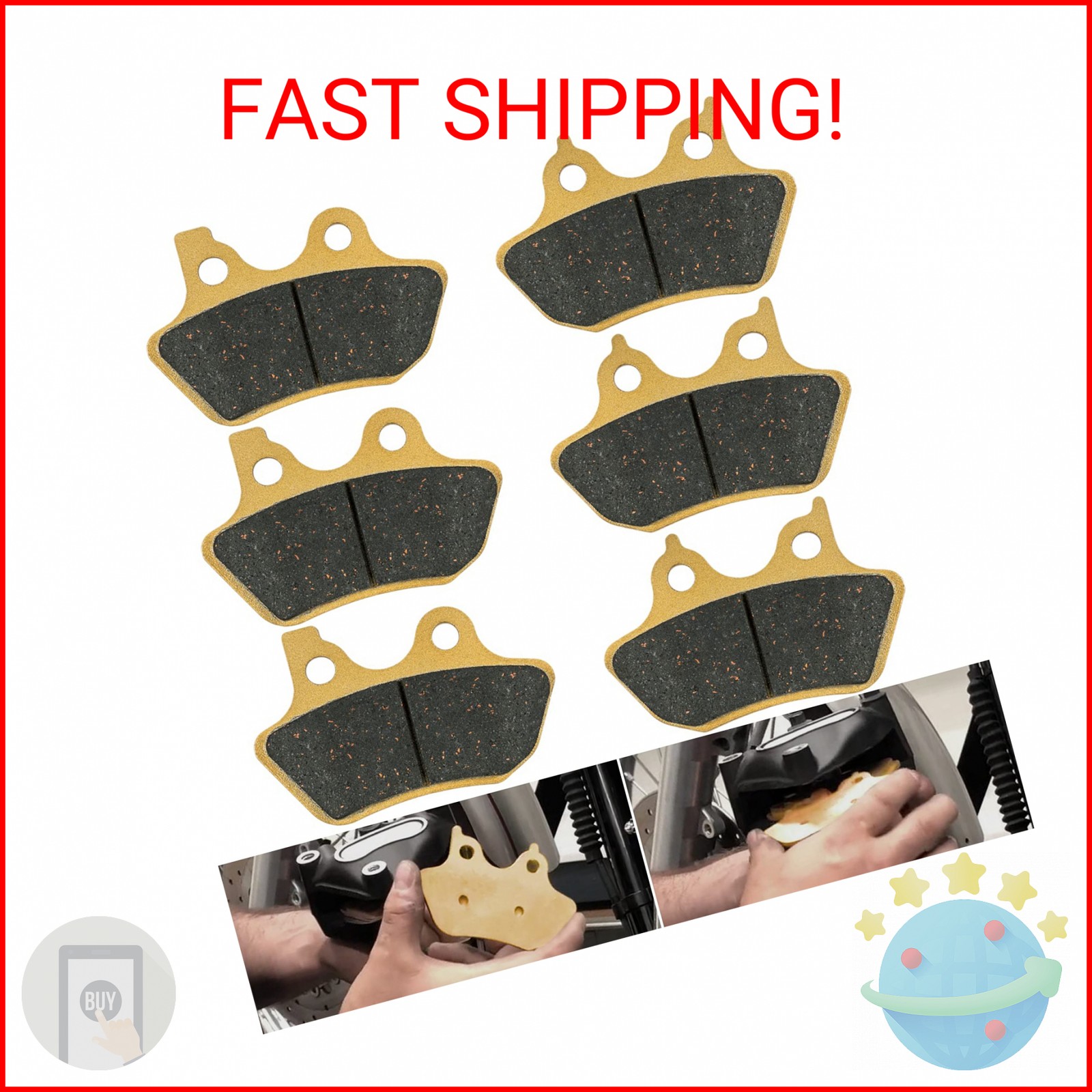 Brake Pads Heavy-duty Ceramics for Harley Davidson 2000-2007 Touring Flhtcu-i El