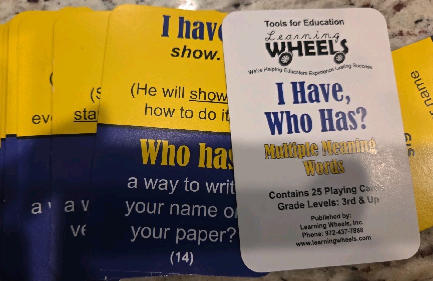 I Have Who Has Multiple Meaning Words Learning Wheels Ink