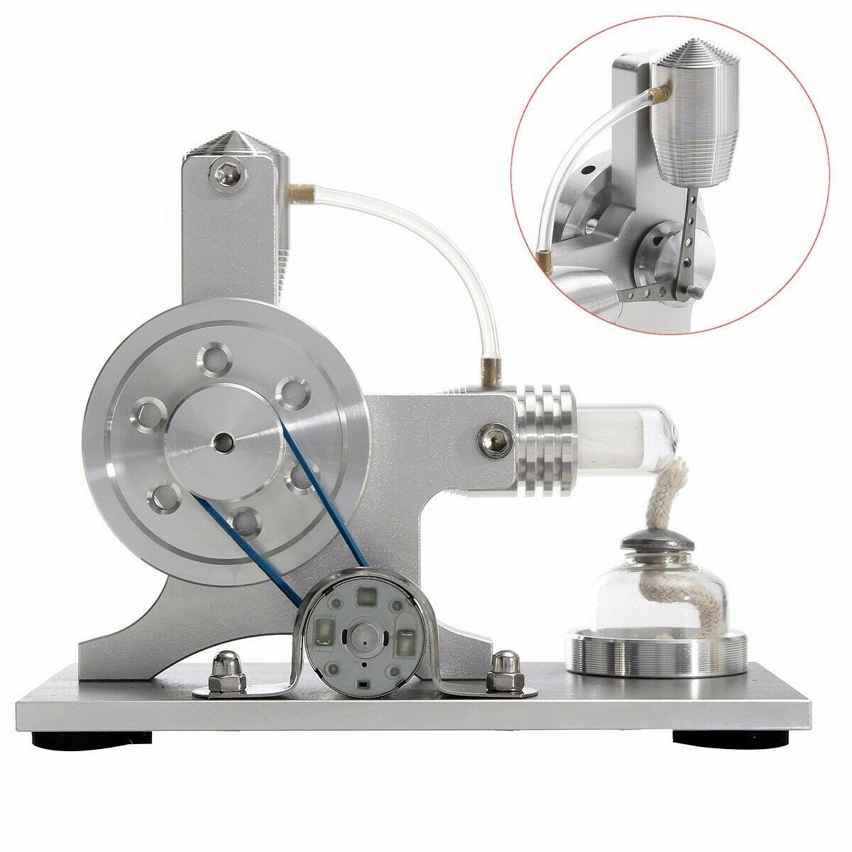 Silver Air Stirling Engine Motor Model Educational Steam Power School Physics k