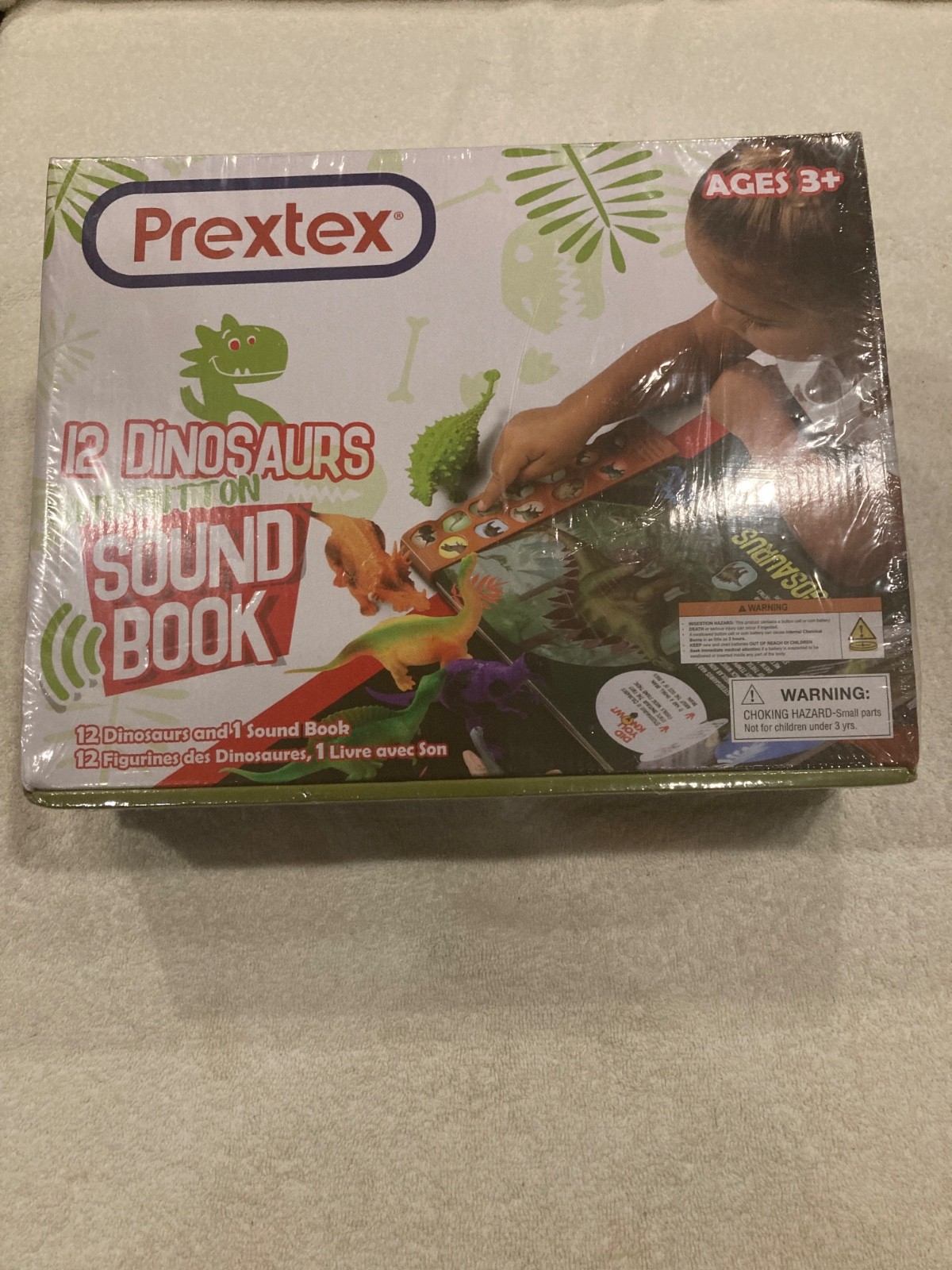 Prextex 12 Dinosaurs Button Sound Book Animal Sounds New Original Pkg Unopened