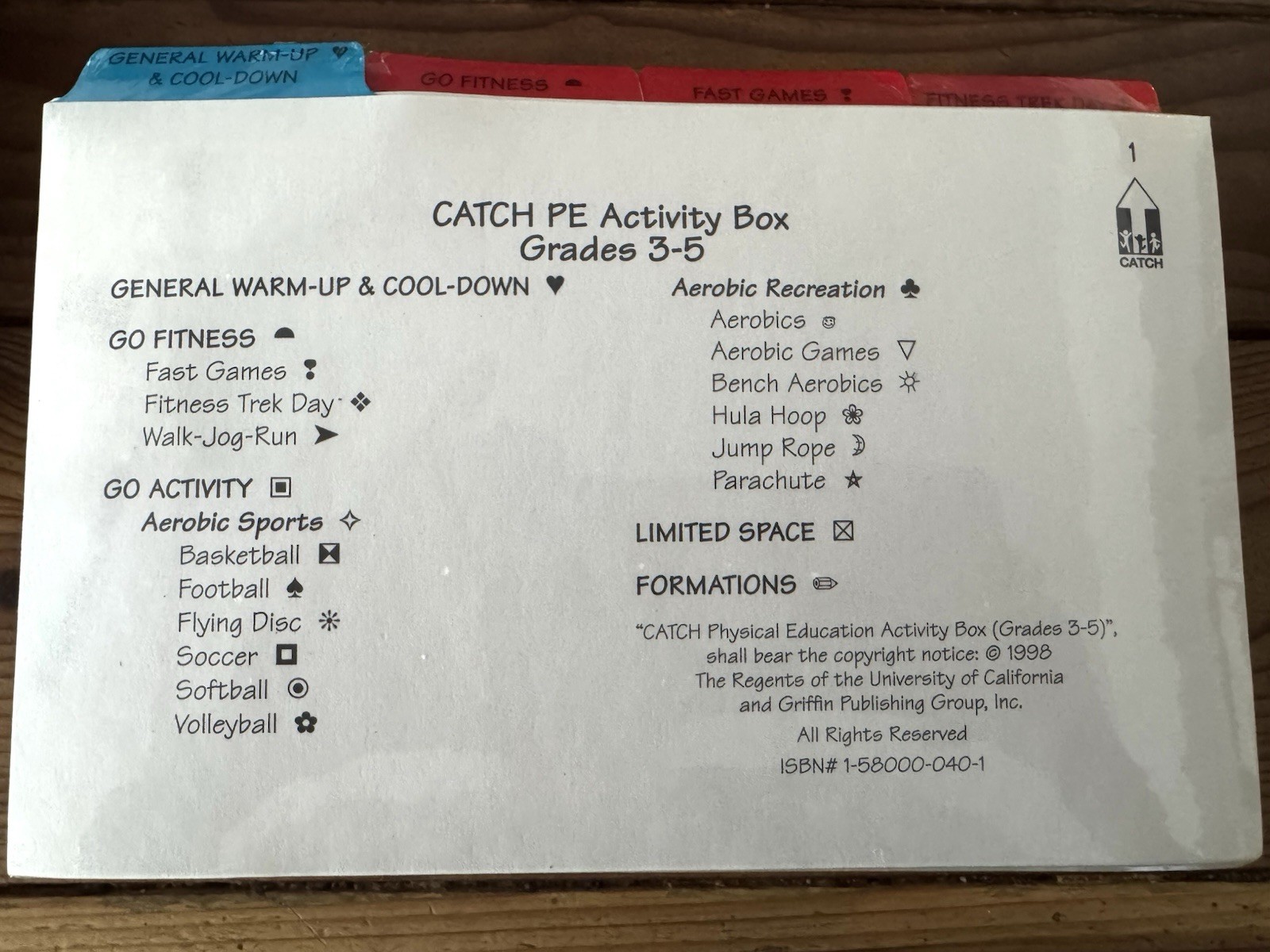 2 CATCH PE Activity Box Set K-5 Flaghouse Physical Education Curriculum Cards
