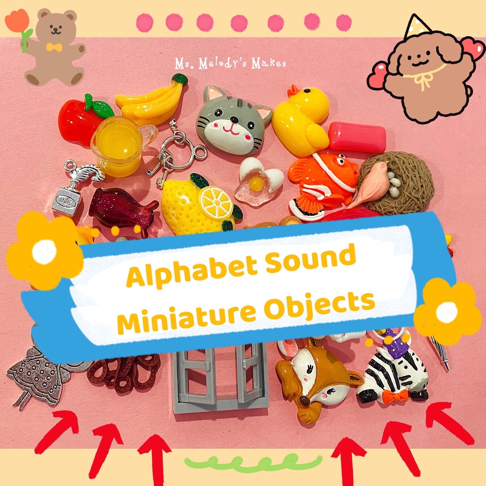 Set1 Beginning Alphabet Initial Letter Sound Phonics Montessori Mini Objects SLP