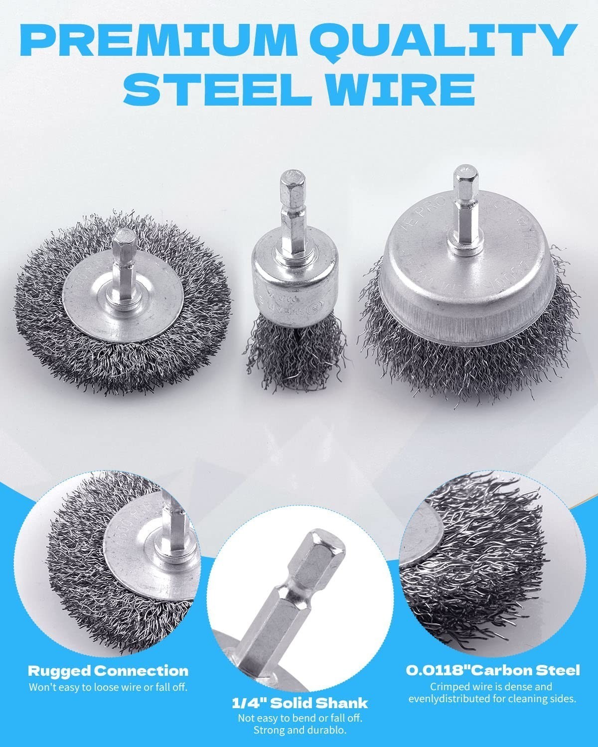 30 Pack Carbon Steel Wire Wheel Brush Cup Brush Wheel Brush Pen Brush Set