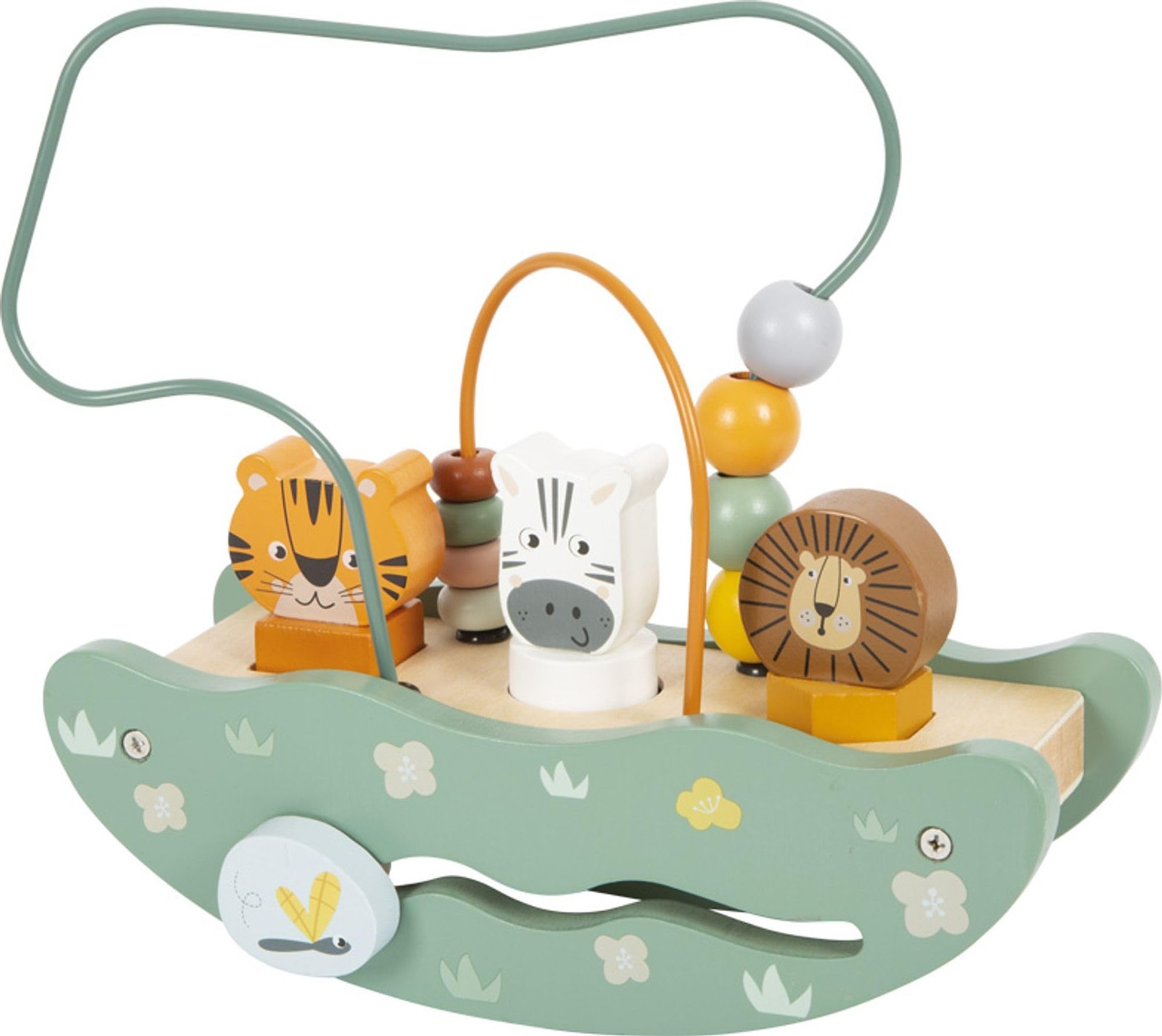 small foot Seesaw Bead Maze Safari, Wooden Toy with Diverse Play Functions, for