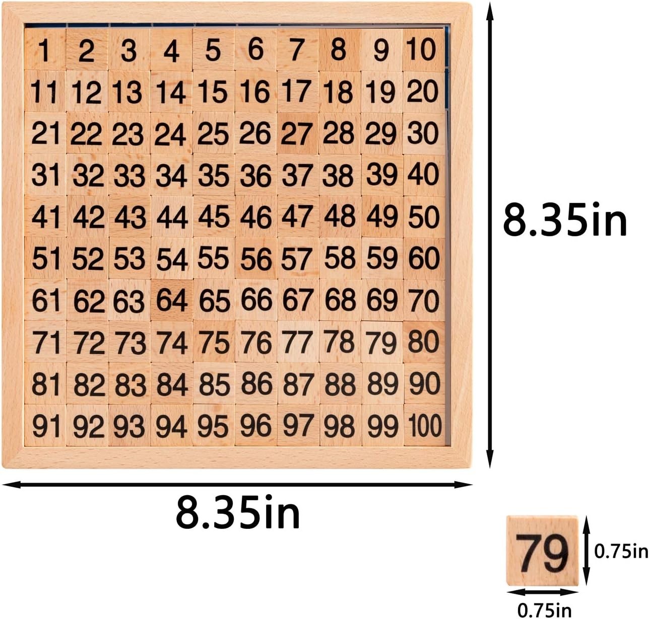 Educational Wooden Counting Board 1-100 with Storage Bag – Perfect for Preschool