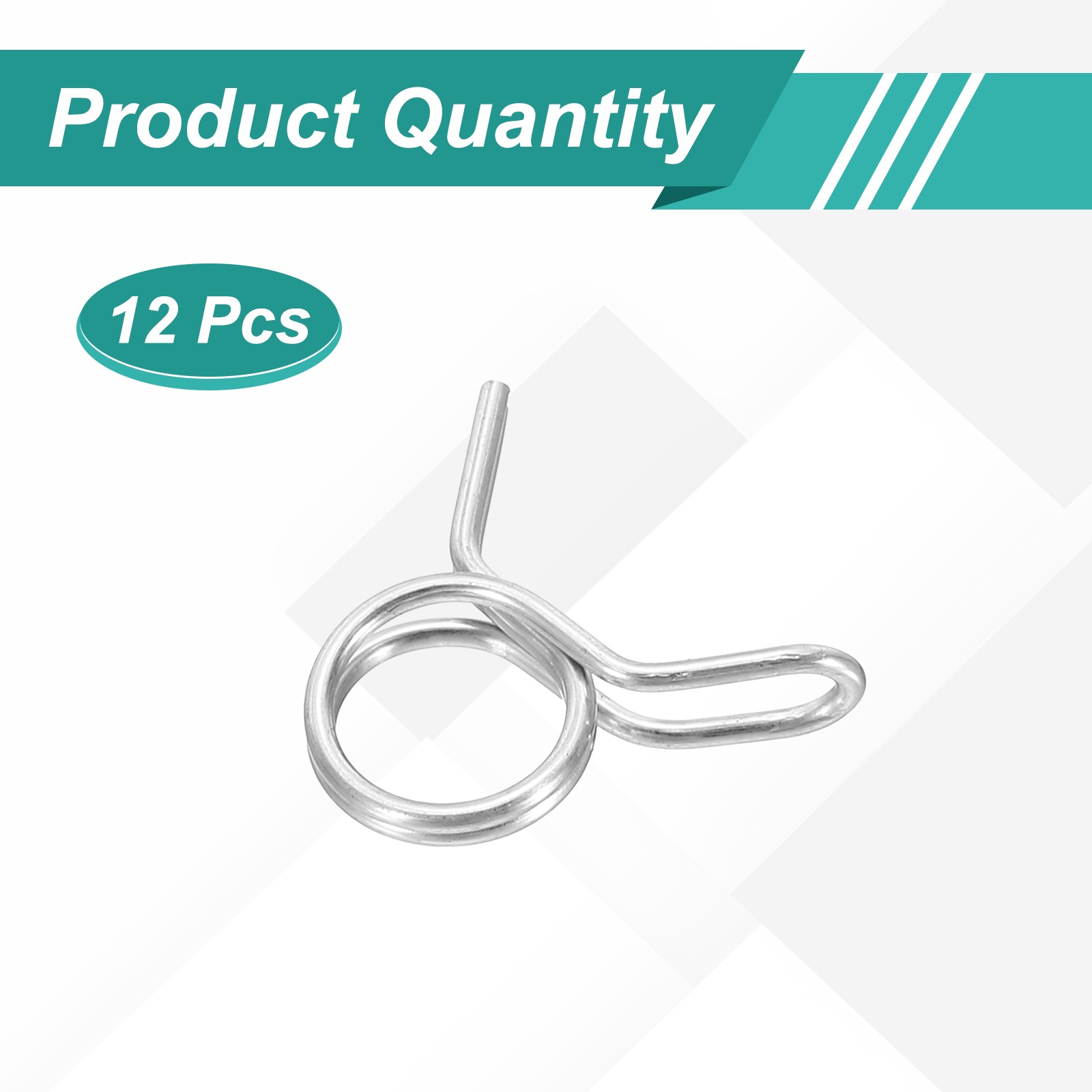 12Pcs 8mm ID 8-9.5mm OD Double Wire Spring Hose Clamp Spring Clips Clamps