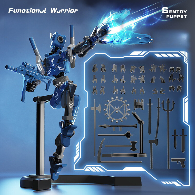 Mechanical Sentinel Magnetic Humanoid Multi-Gesture Fully-Joint Movable Assembly