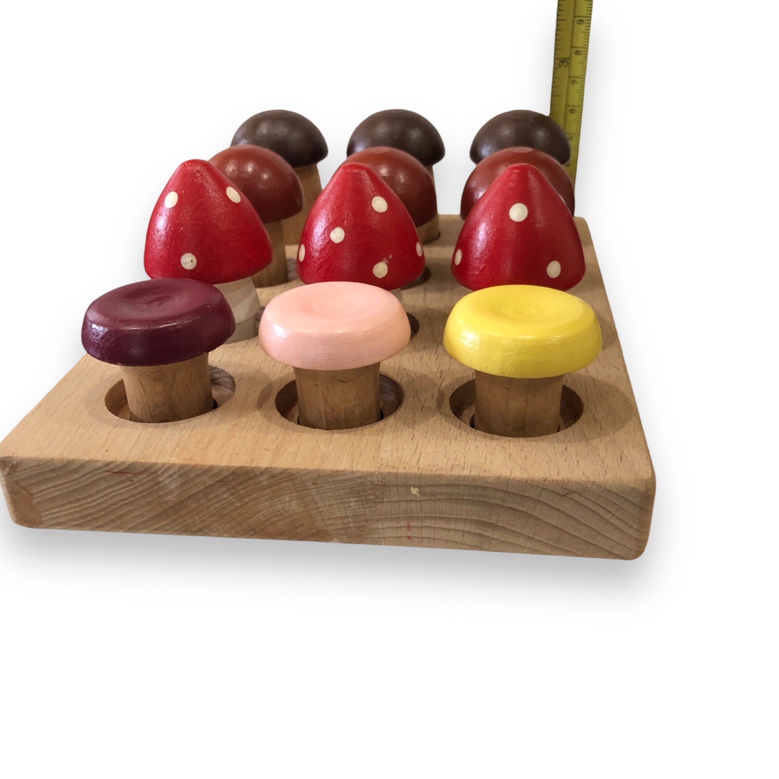Montessori Inspired Mushroom Sorting Board Set Education Toy Dexterity Counting