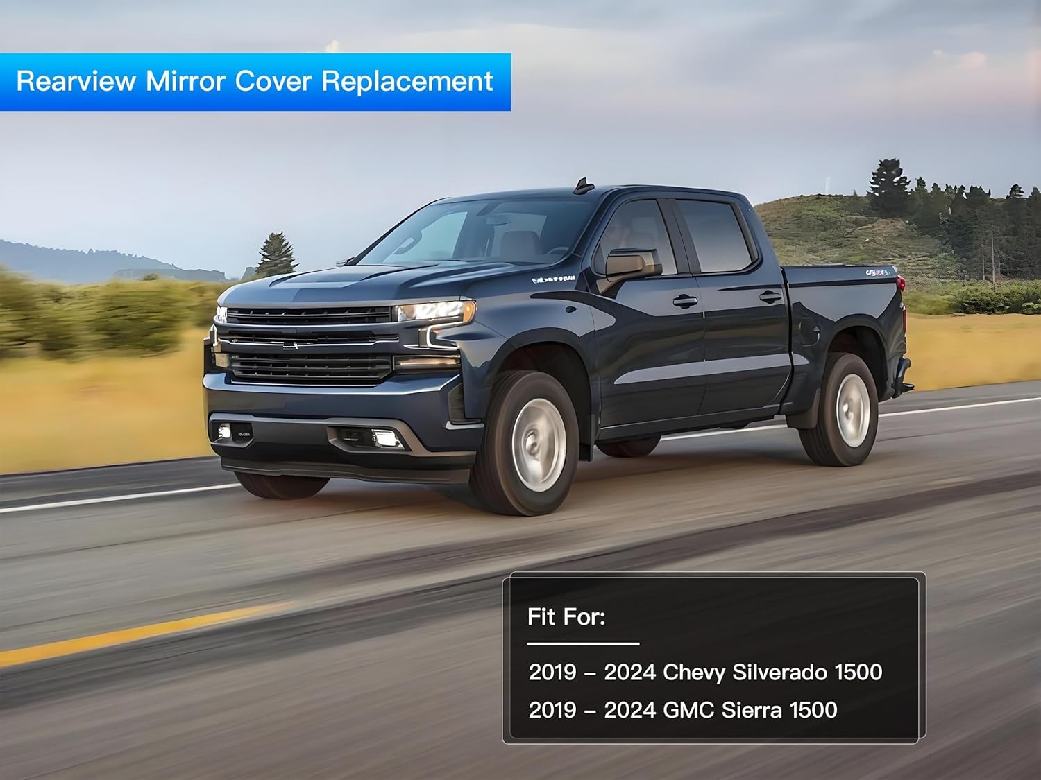Textured Black Mirror Cap for Chevy Silverado GMC Sierra