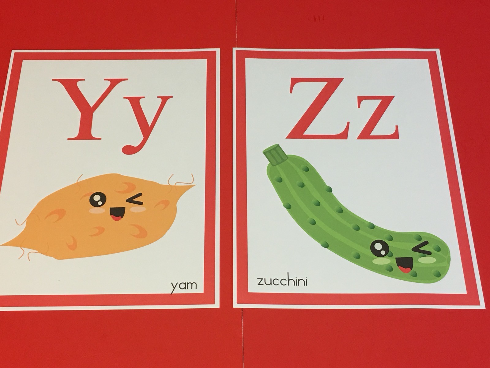 26 Letters – The Alphabets of Foods Cute Classroom Decor Posters 8.5 x11