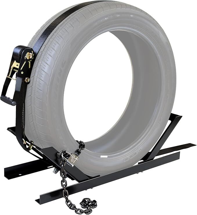 JY PERFORMANCE Semi Truck Spare Tire Rack with Cover for Commercial Truck,