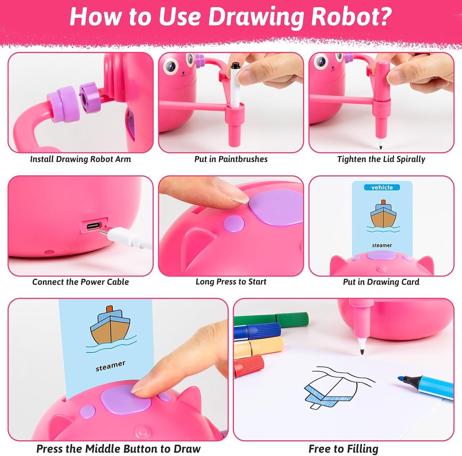 Drawing Robot Kids Drawing Robot Kids 6 7 8 9 10 11 12 Year Old Doodle Bot Toy