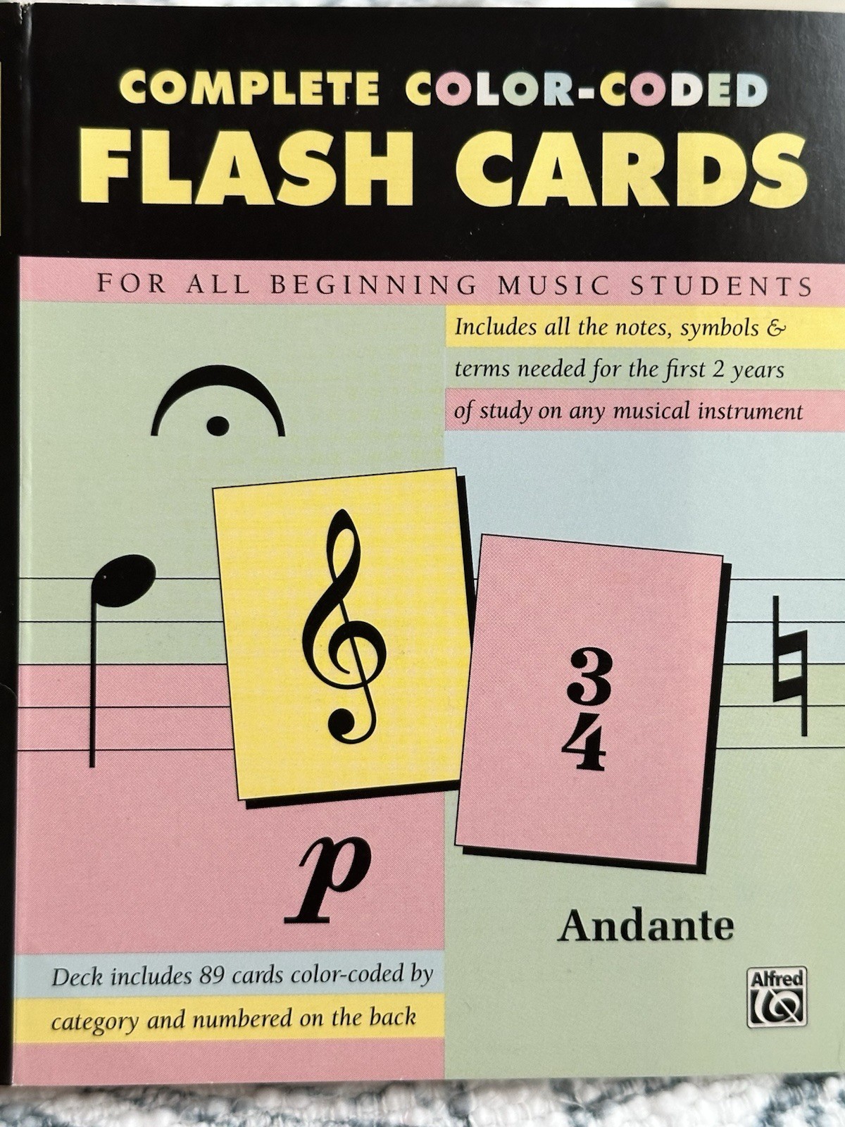 Complete Color Coded Flash Cards For All Beginning Music Students