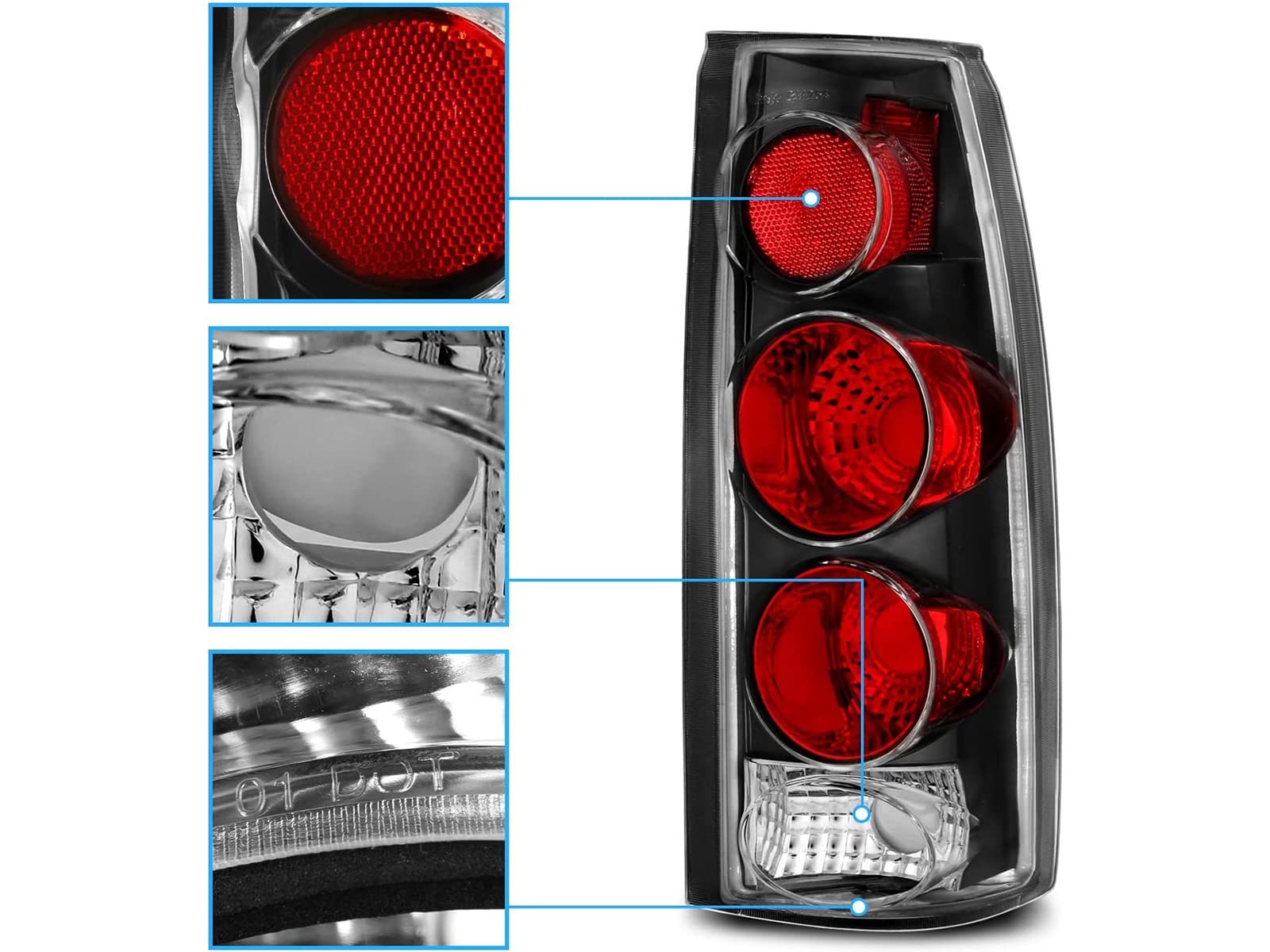 AmeriLite for Chevy GMC [C/K Truck Silverado Sierra Euro Style, Black