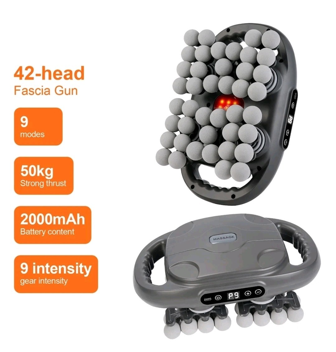 42-head 42-Drive Massage Gun Set, Deep Tissue Percussion Massager with 42 Black