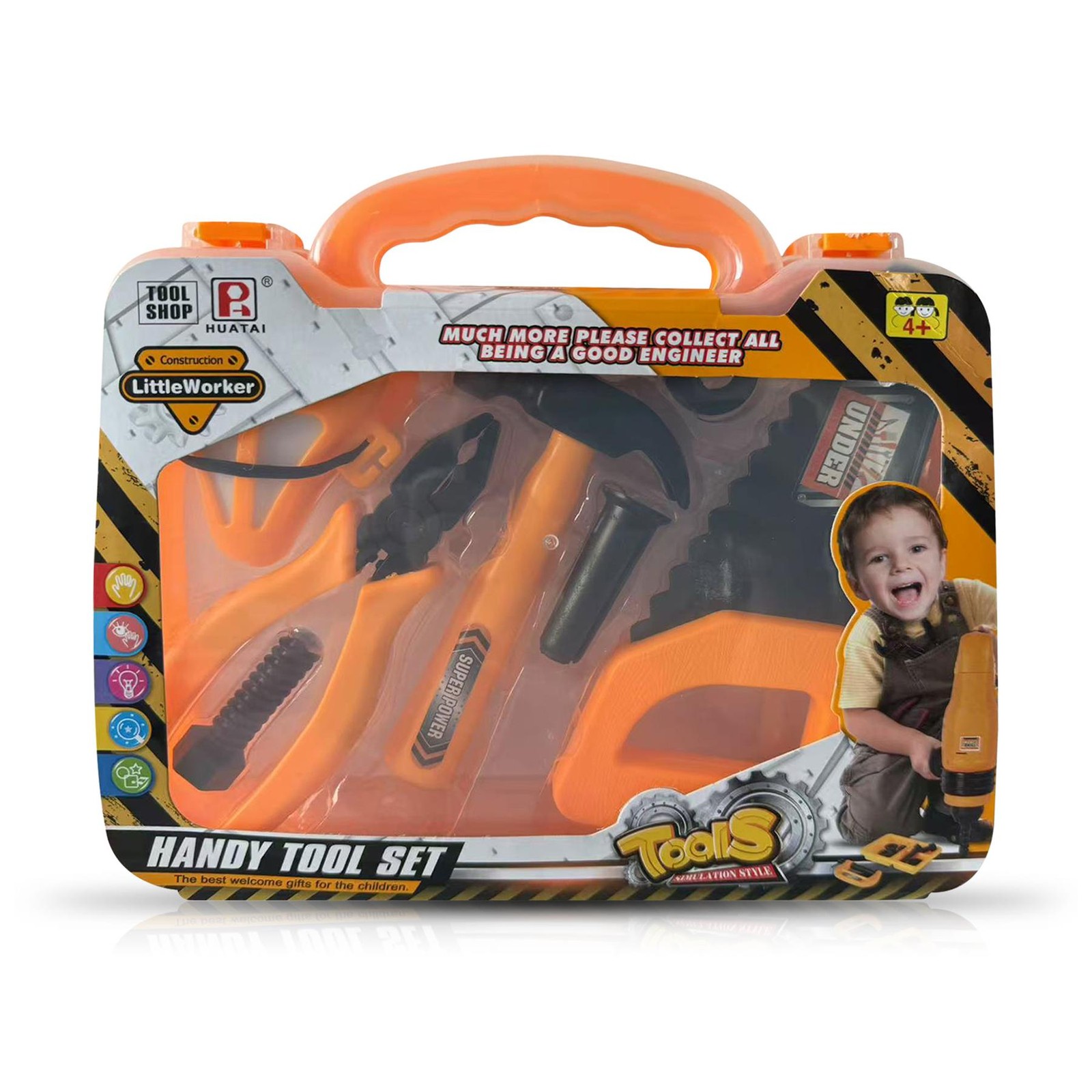 Kids Tool Set with Carry Case, Pretend Play Construction Tools for Boys & Girls