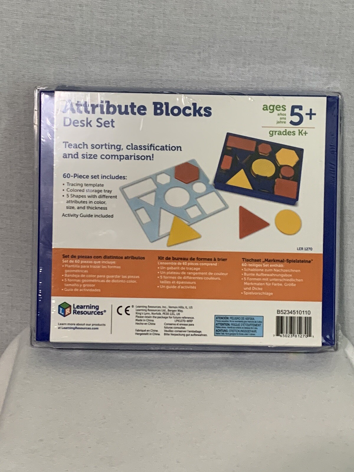 NEW Learning Resources | Attribute Blocks Desk Set | (60 Pieces) Brand New