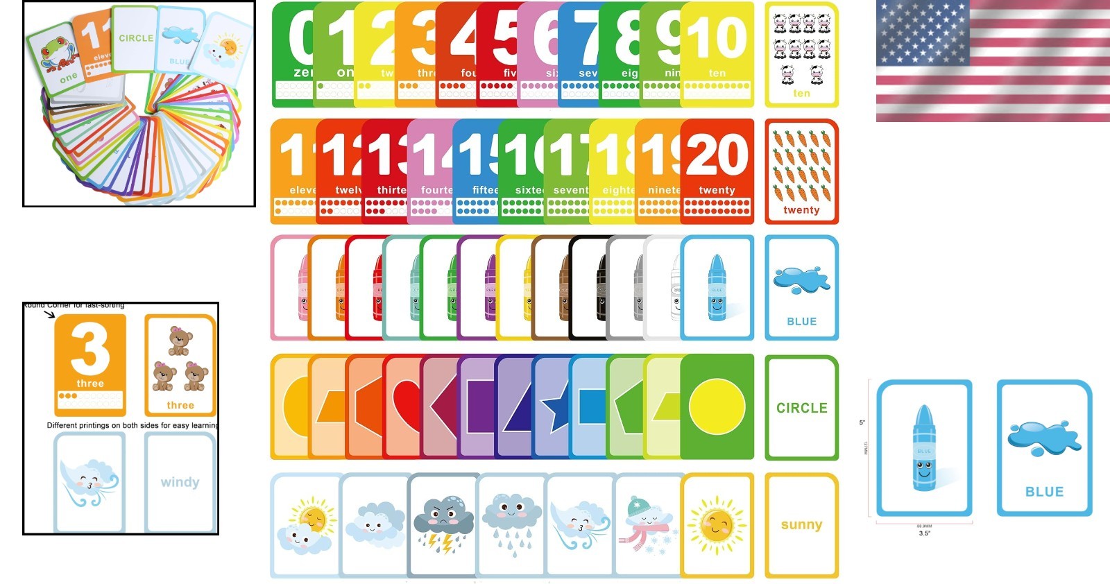 Durable Toddler Flash Cards – 52 Double-Sided Cards for Engaging Learning Play