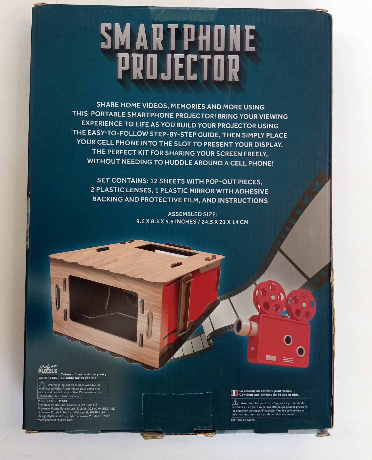 SmartPhone Projector Professor Puzzle B200 Cardboard Build Your Own open box