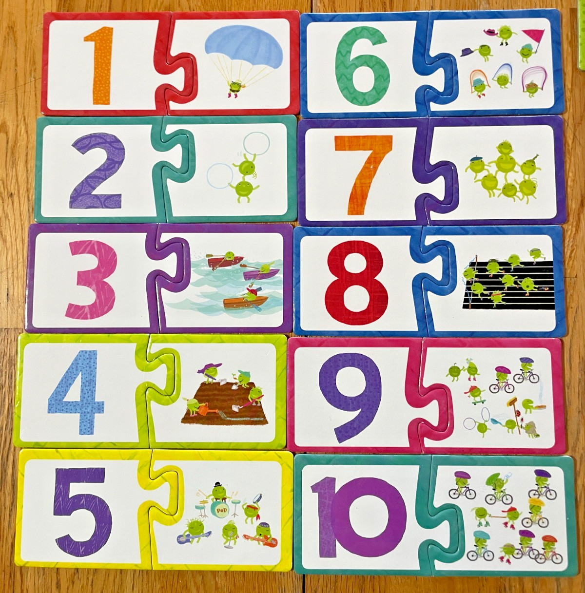 Scholastic LMNO Peas Matching Puzzle Pairs Alphabet Numbers 72 Pieces w/Book