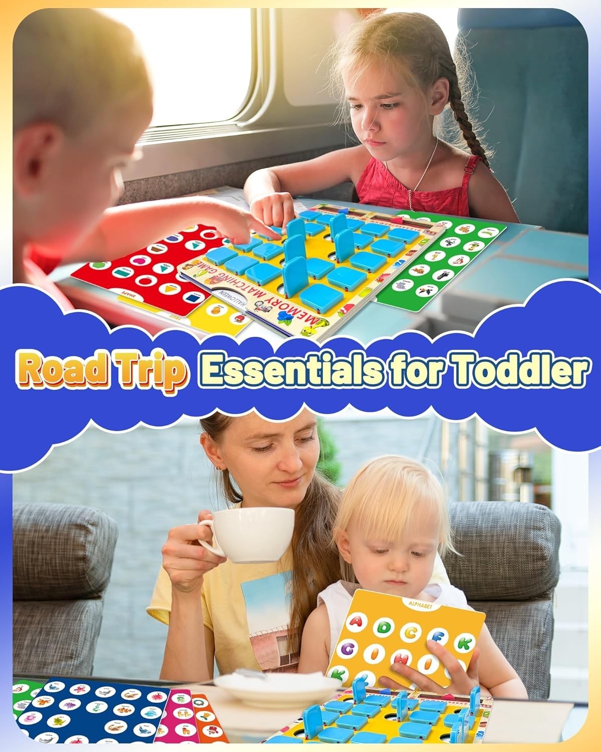 Kids Matching Memory Game Travel Board Game Toddler Learning Toy Ages 3-8