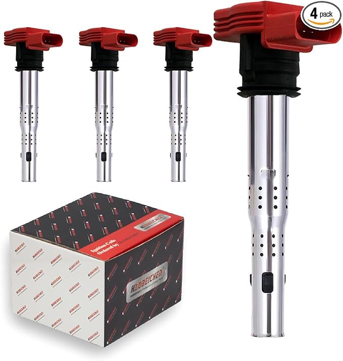 Set of 4 Ignition Coil Pack Compatible with Audi A3 A4 A5 A6 Q5 SQ5 Q7 S4 S5 TT