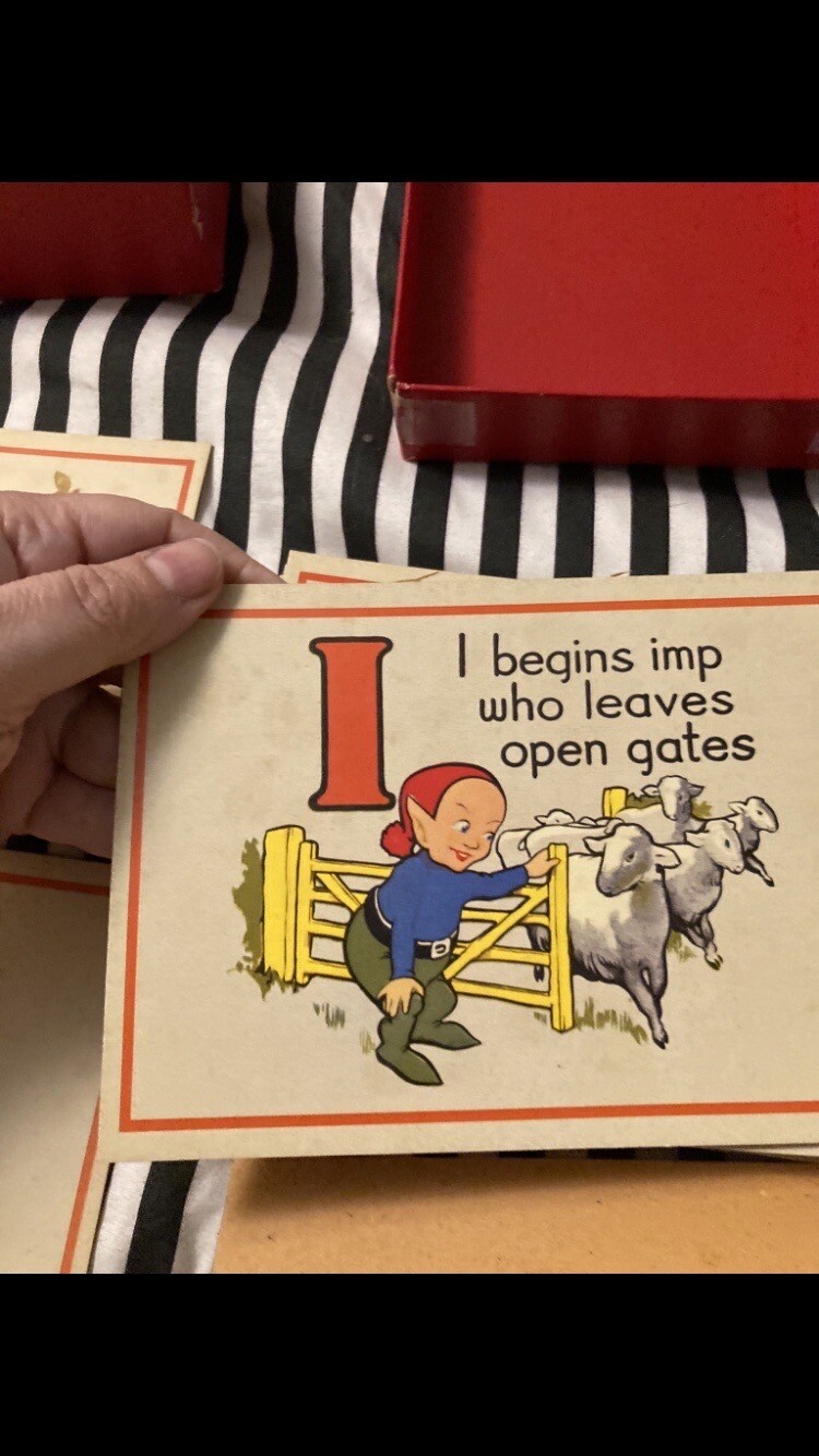 Cards Set Lot Alphabet Learning Vintage Cute Unique Rare Educational