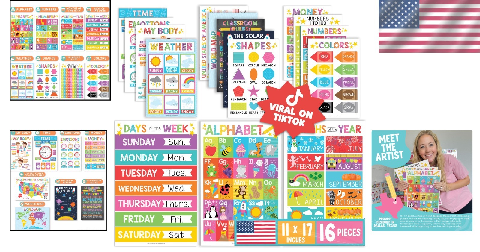Alphabet & Numbers Posters Set – Toddler Learning Activities
