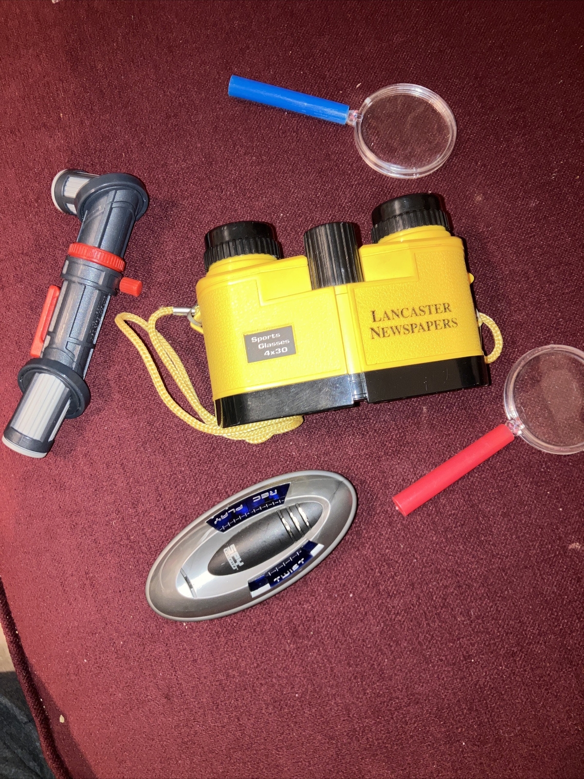 Children’s Detective Kit-Binoculars, 2 Magnifying Glasses, Spy Recorder & More