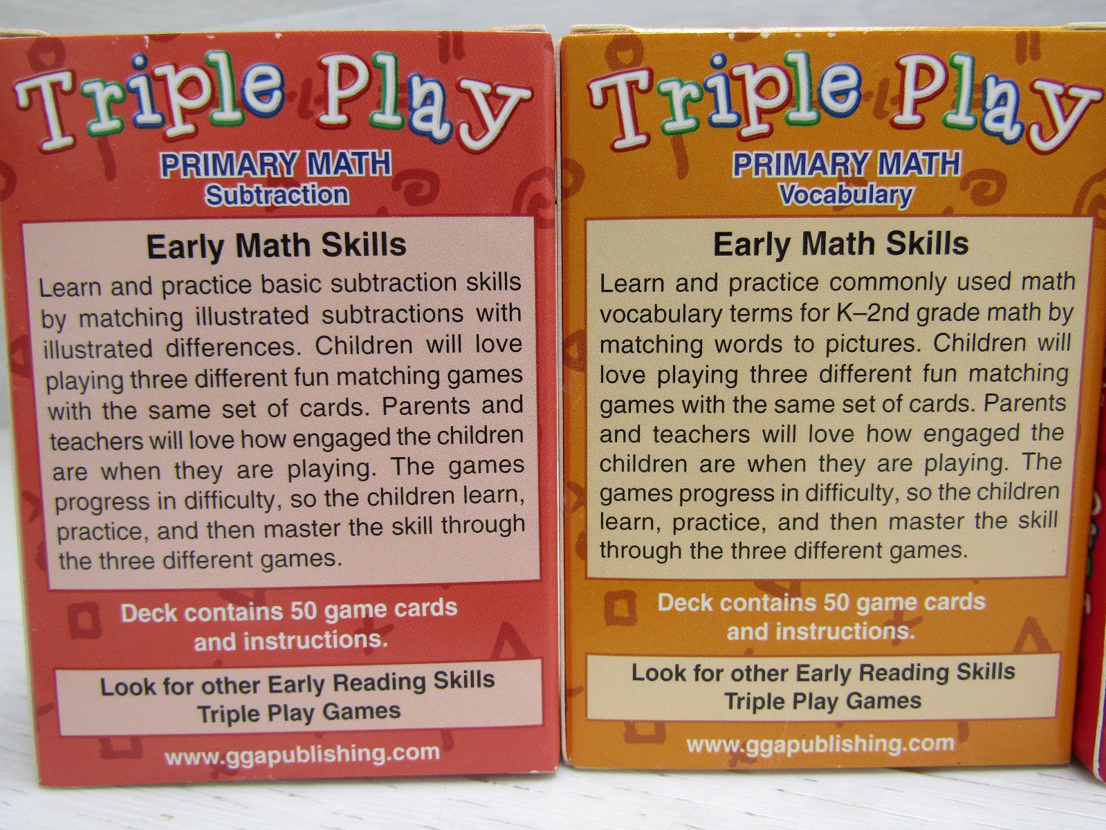 Early Math Skills TRIPLE PLAY Lot of 8: 4)Primary Math & 4)Intermediate Math GGA