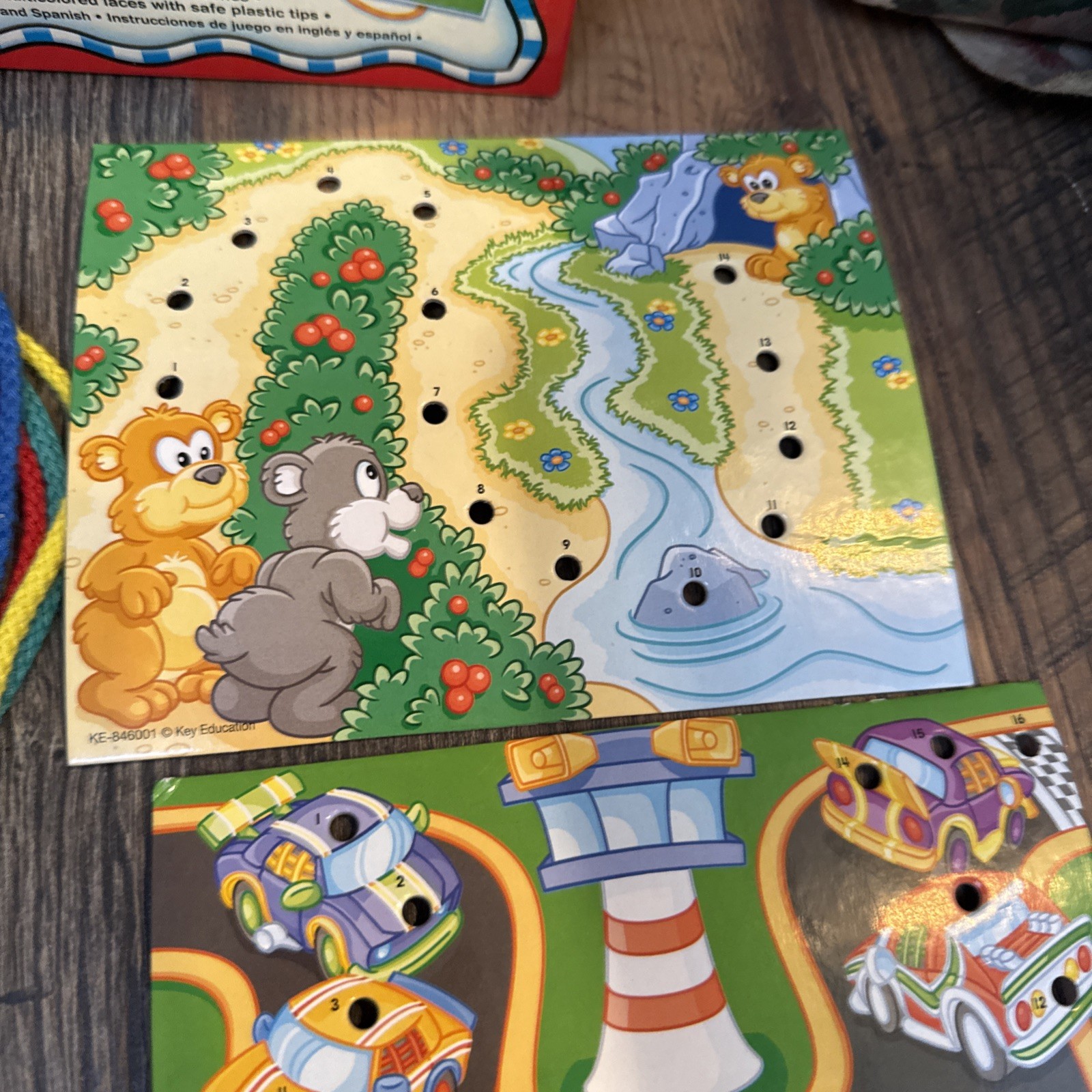 Key Education 6 Lacing Cards And 6 Laces Ages 3 And Up Learn To Lace Game