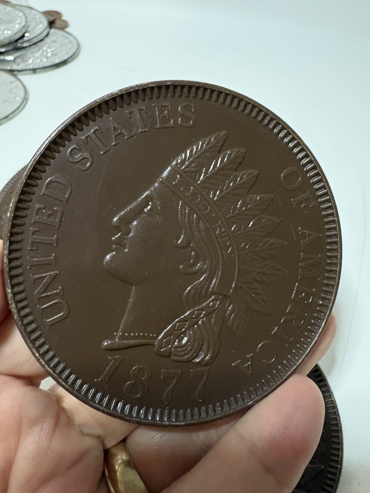 3″ 1877 Indian Head Penny Plastic Play Money Cent Lot Of 8