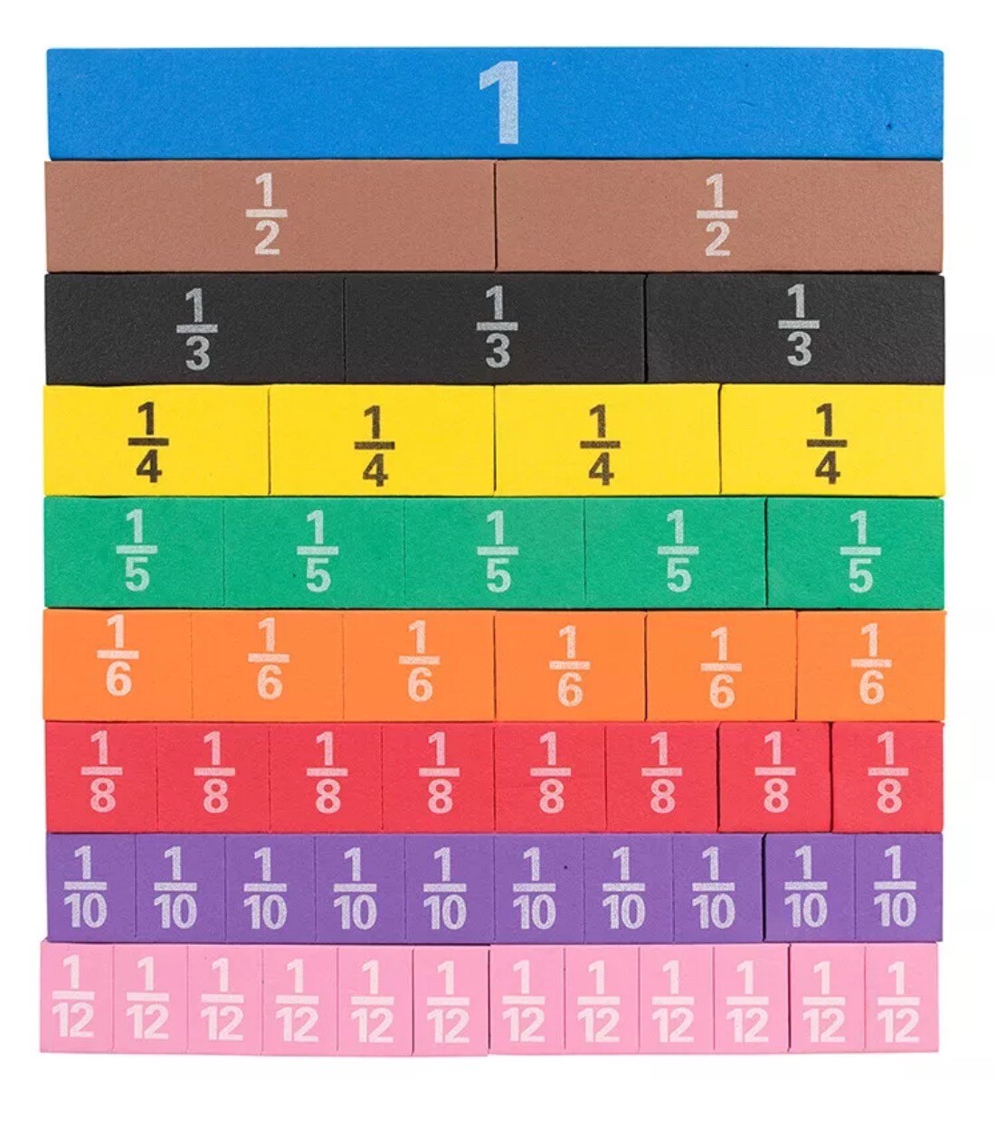10 sets 51 pc ETA Cuisenaire RAINBOW FRACTION TILES Math Homeschool NEW NIP