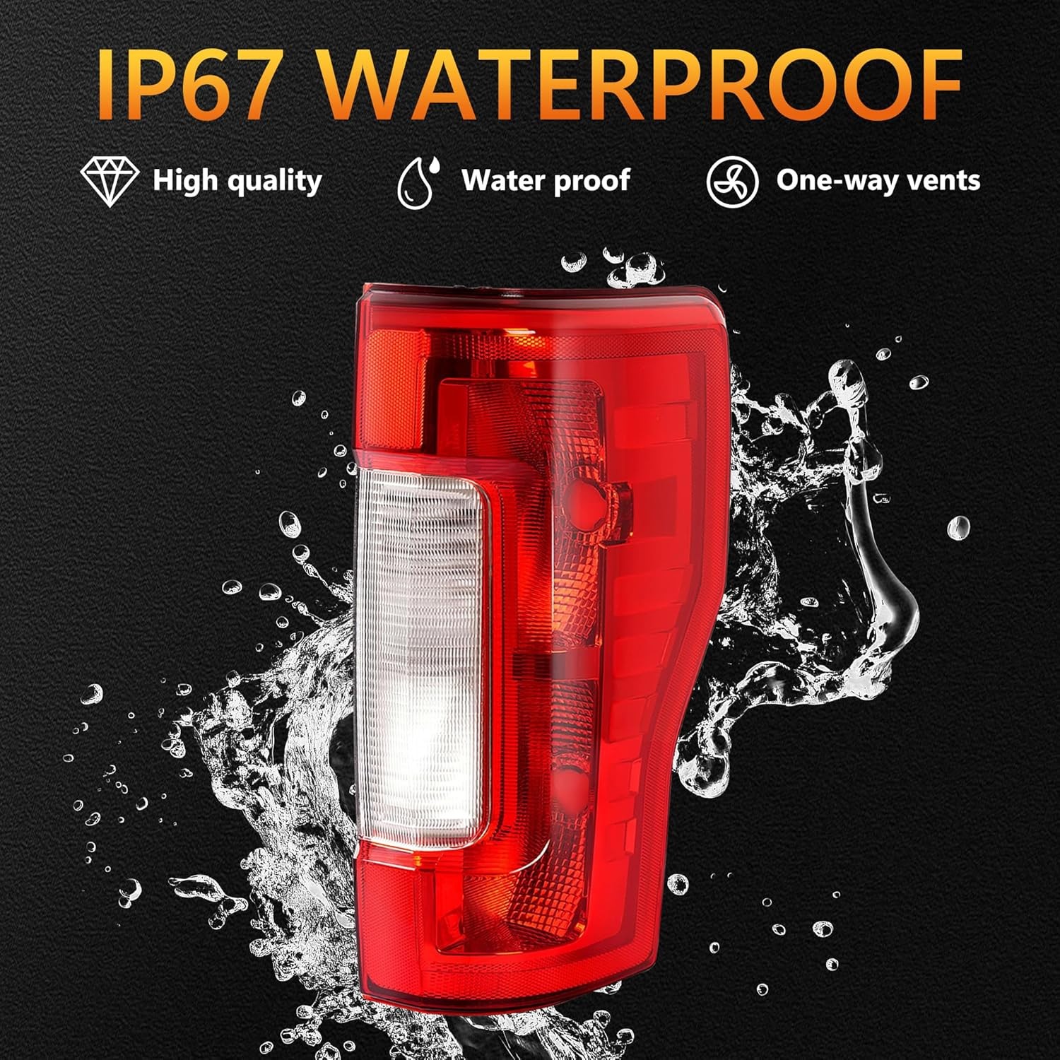 Tail Light Compatible With 2017-2019 Ford F-250 F-350 Super Duty Right Passenger