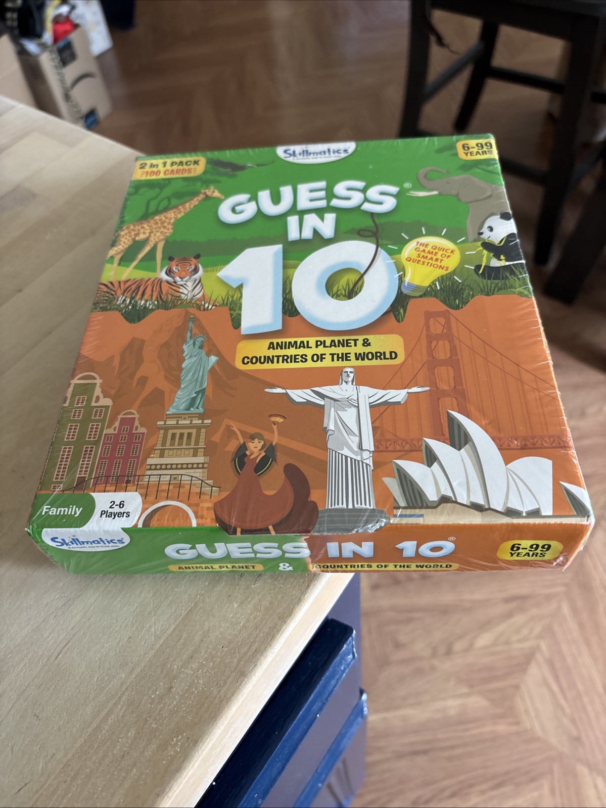 NIB Skillmatics Guess in 10 Card Game Animal Planet & Countries Of The World