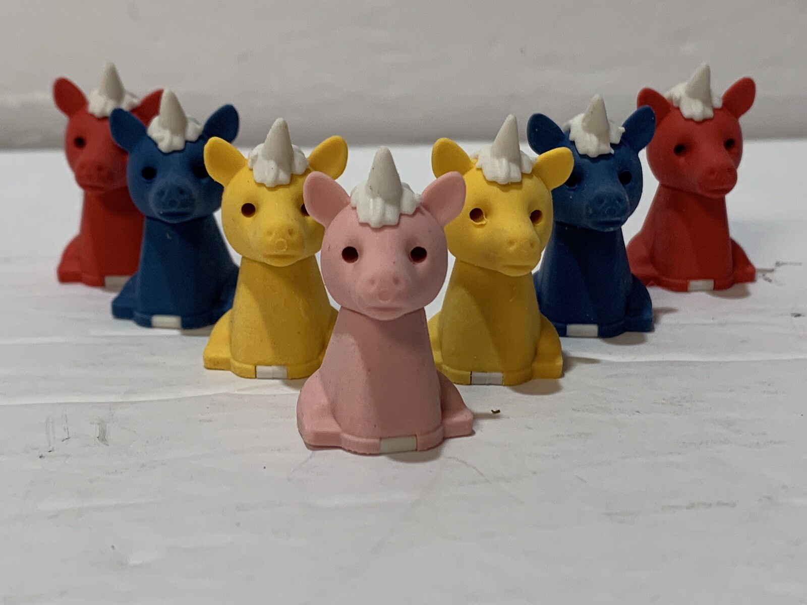 IWAKO Eraser Japanese Puzzle Colorz Unicorn 7 Erasers pink yellow blue red