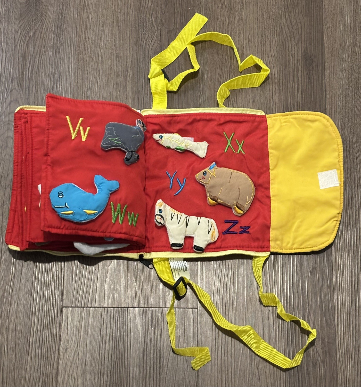 My Animal ABC Learning Alphabet Toddler Backpack Cloth Book Alma’s Designs GC!