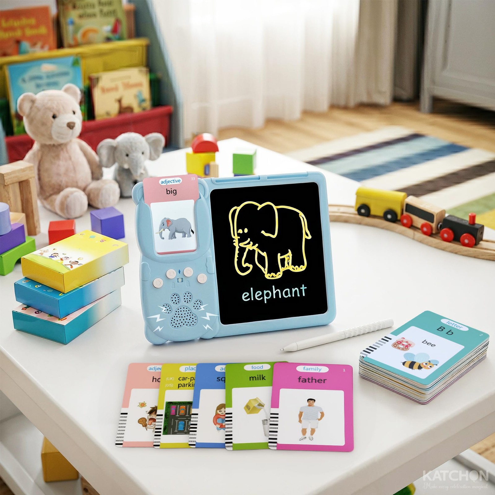 , Talking Flash Cards for Kids 2-in-1 LCD Writing Tablet with 510 Sight Words…