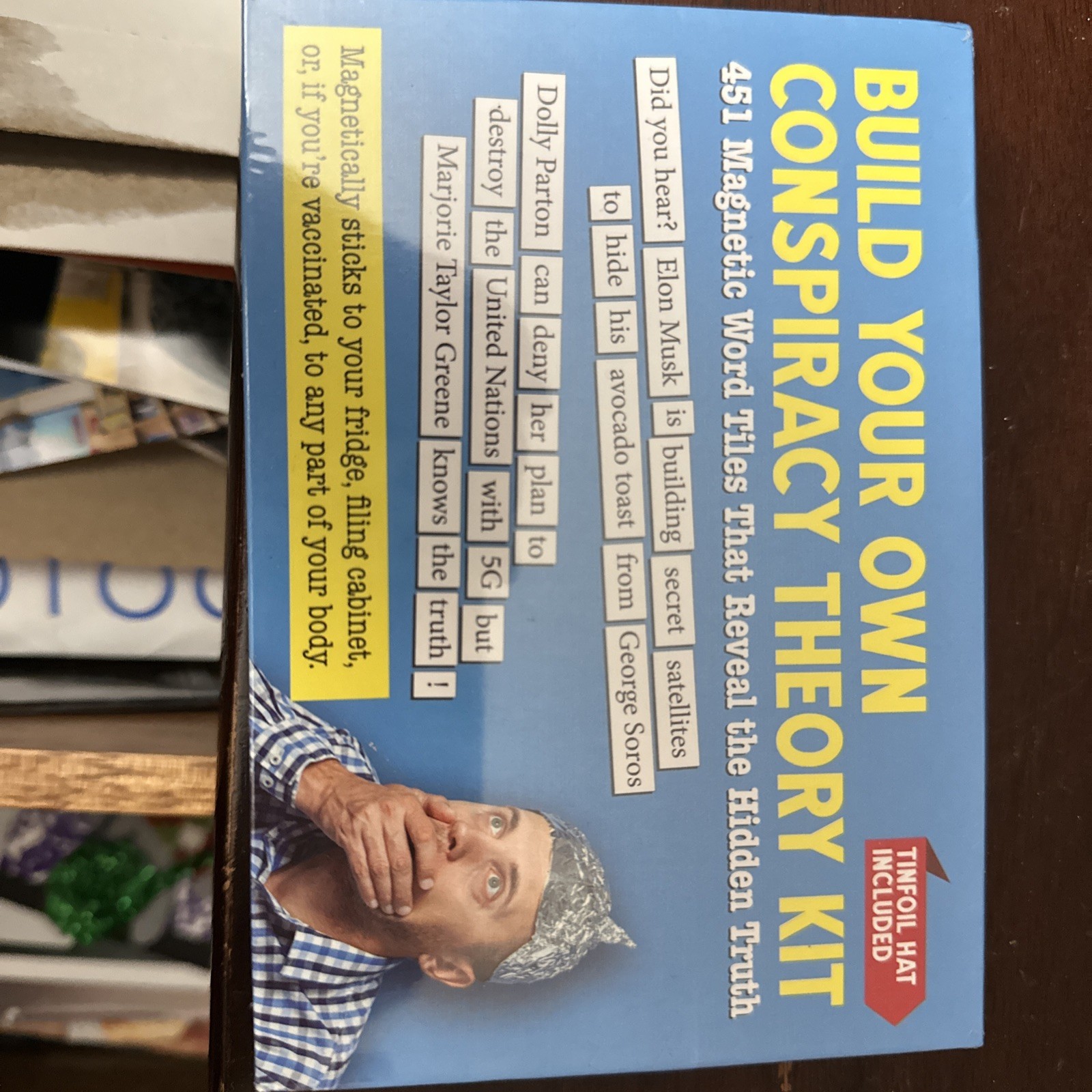Build Your Own Conspiracy Theory Kit with 450 Magnetic Word Tiles **BRAND NEW**