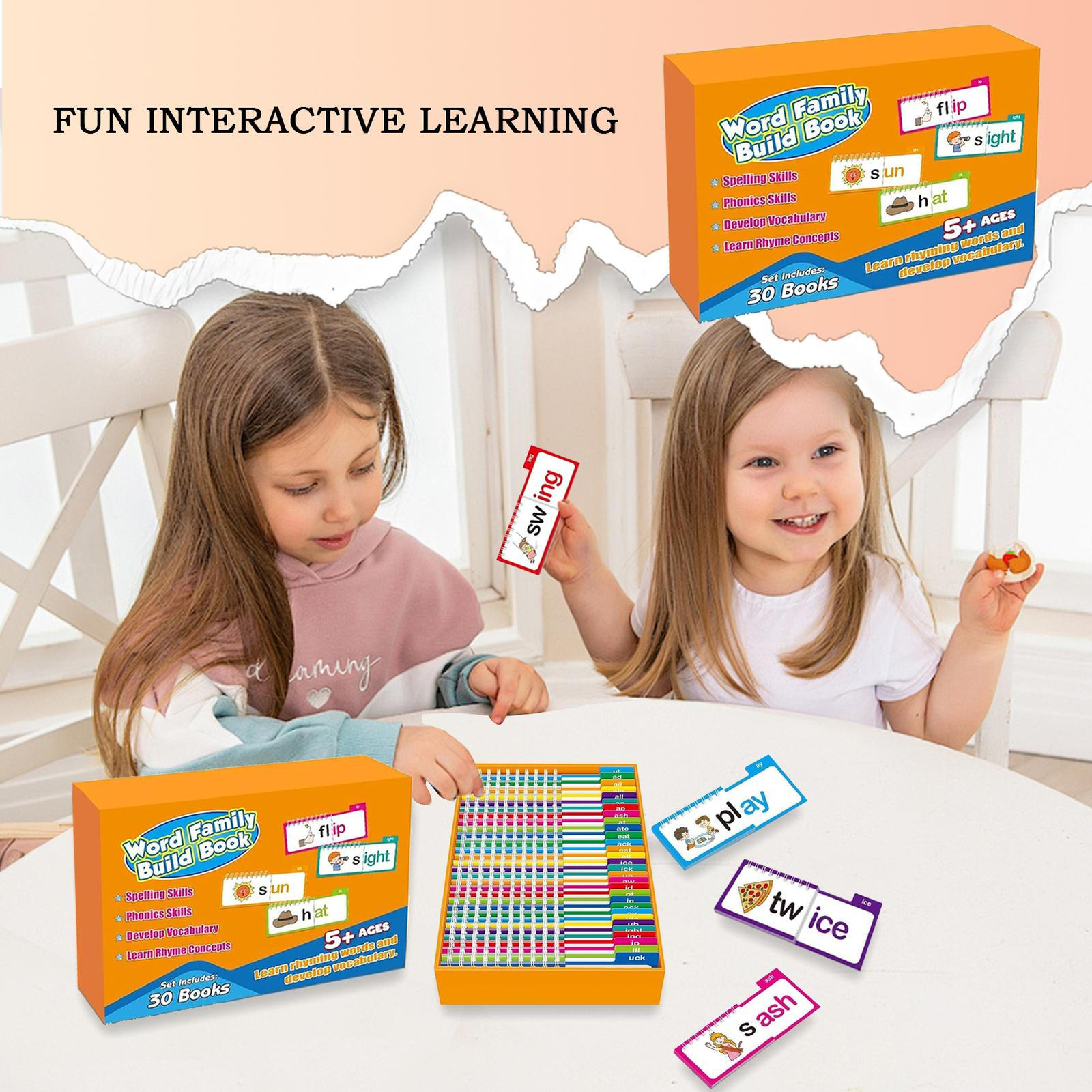 30 Read And Rhyme Flip Books Word Family Build Book Educational Reading Games